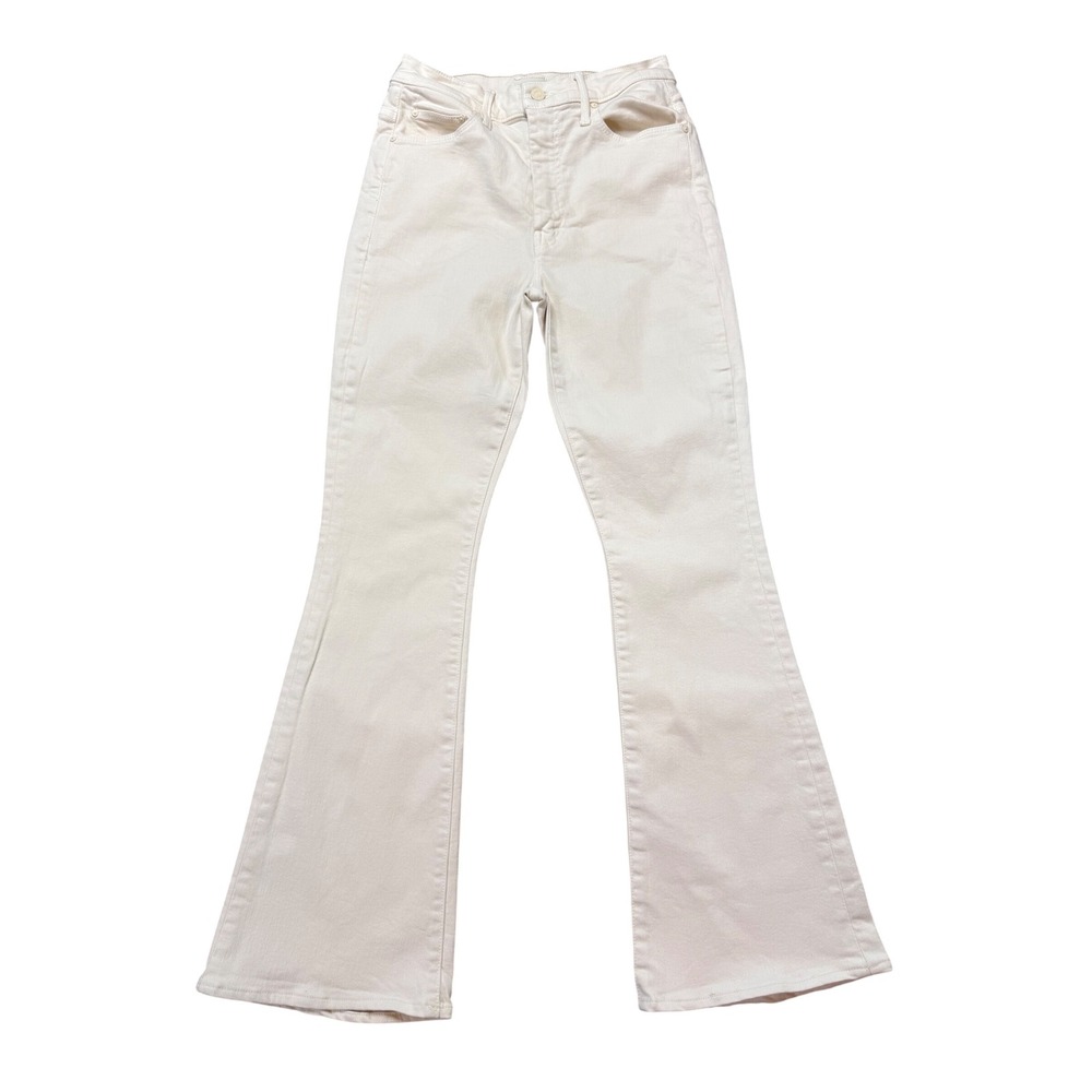 Mother Flare Jeans Womens 26 Cream Excellent High Rise Denim Pants